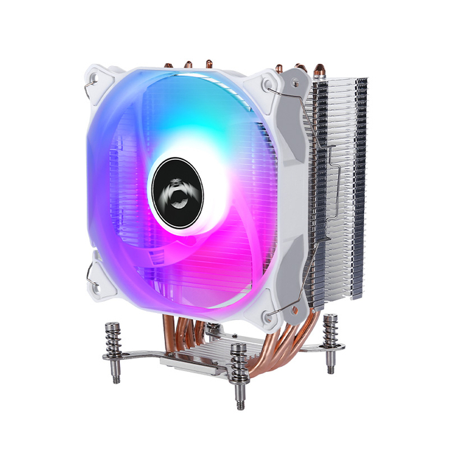 QiuzAim 4 Heat Pipe 2011 CPU Cooler RGB LED 120mm Quiet Desktop PC Cooling Fan X79 X99 12V Copper E5 Motherboard 4 Heat Pipes