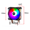 QiuzAim Desktop CPU Cooler 4 Heat Pipes 120mm ARGB Tower Heatsink for X79 Motherboard LGA2011 Silent Stylish Box for Processor