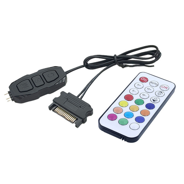 QiuzAim 5V 3-pin ARGB Fan Light Color Mini Controller With Wireless Remote Control Suitable for All Desktop Computers RGB Adjust