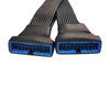 Dual-Port USB 3.0 Expansion Cable 20-Pin Male to Dual Female Header for Front Panel Multi-Device Connection