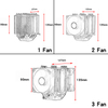 QiuzAim 90mm Computer CPU Heatsink 1200 Dual Tower 4/6Heat Pipe CPU Fan AM4/1700 Temperature Control 1150 Pin 1151 Air-cooled I5
