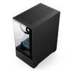 Black M-ATX Gaming Case Front/Side Tempered Glass 240mm Liquid Cooling Ready 280mm VGA 165mm CPU Height 4 PCI Slot Dual HDD Bays