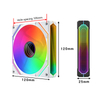 QiuzAim ARGB LED Silent Fan for Desktop Case PWM Control 3 Side Mirrors RGB Unlimited Mirror Vision Front and Back Fan Blades