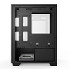 Black M-ATX Gaming Case Front/Side Tempered Glass 240mm Liquid Cooling Ready 280mm VGA 165mm CPU Height 4 PCI Slot Dual HDD Bays