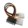 Dual Molex Power Splitter SATA 4-Pin Male to Dual IDE 4-Pin Female Adapter for HDD Power Supply Extension