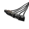 1 to 5 Way 4pin IDE Molex to 3Pin/4Pin Power Supply Cable Black Sleeved Cooling Fan Splitter Power Cord Plug Cooler Wire for PC