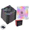 QiuzAim Value Pack RGB Cooling Fan 3/4/5/6-Pack 12cm Silent Fans with 4-Pin D-Type for Complete PC Case Airflow Optimization