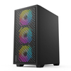 Black Gaming PC Case 0.4SPCC Steel + Dual HDD Bays | 240mm AIO & 6x120mm Fan Support USB3.0 4 PCI Slots for M-ATX/ITX Builds