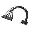 5-Way SATA Powered Fan Hub 4-Pin to 5-Port Splitter with 3-Pin Compatibility for PC Cooling System