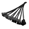 9-Port Fan Hub Snakeskin Sleeved 6-Pin to 9x 4-Pin Splitter with 3-Pin Compatibility for High-Density Cooling Systems