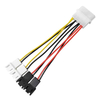 4-Way Fan Power Splitter IDE Molex to Quad 3-Pin Adapter with 12V/5V Voltage Regulation & Speed Reduction Function