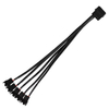 1 to 5 Way 4pin IDE Molex to 3Pin/4Pin Power Supply Cable Black Sleeved Cooling Fan Splitter Power Cord Plug Cooler Wire for PC