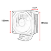 QiuzAim AM5/X99 Silent 1700/2011 Heat Sink 4 Copper Tube 120mm Prism ARGB CPU Fan 5v3 Pin PWM Air Cooling 1150 Light Emitting I5