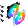 QiuzAim ARGB Cooling Fan 120mm PC Chassis Fan Silent 5V3-pin PWM Motherboard Synchronous RGB Lighting Effect Factory Bulk Supply
